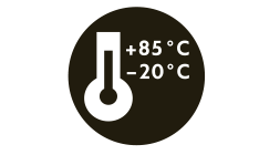 耐熱性：FLOW® 水壺耐溫範圍 –20°C 至 +85°C。