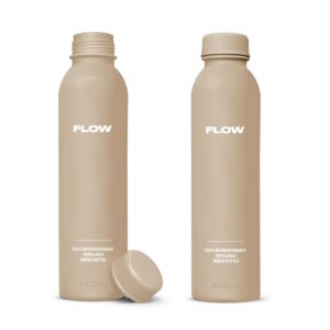 FLOW 水壺（500ml 水瓶）竹原色 2-Pack 組合，適合日常使用與旅遊攜帶。